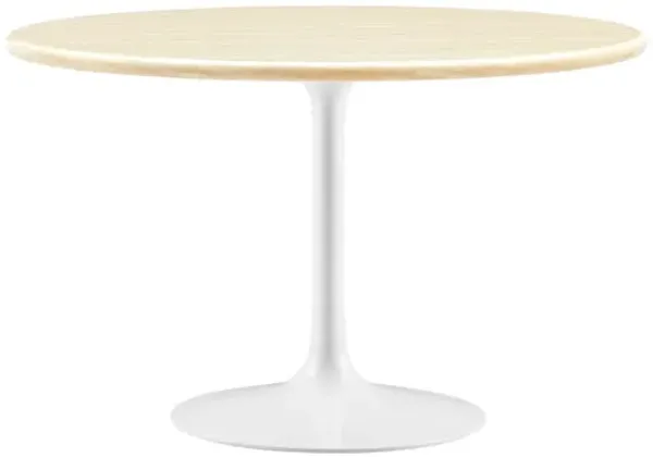 Lippa 48" Round Faux Travertine Dining Table