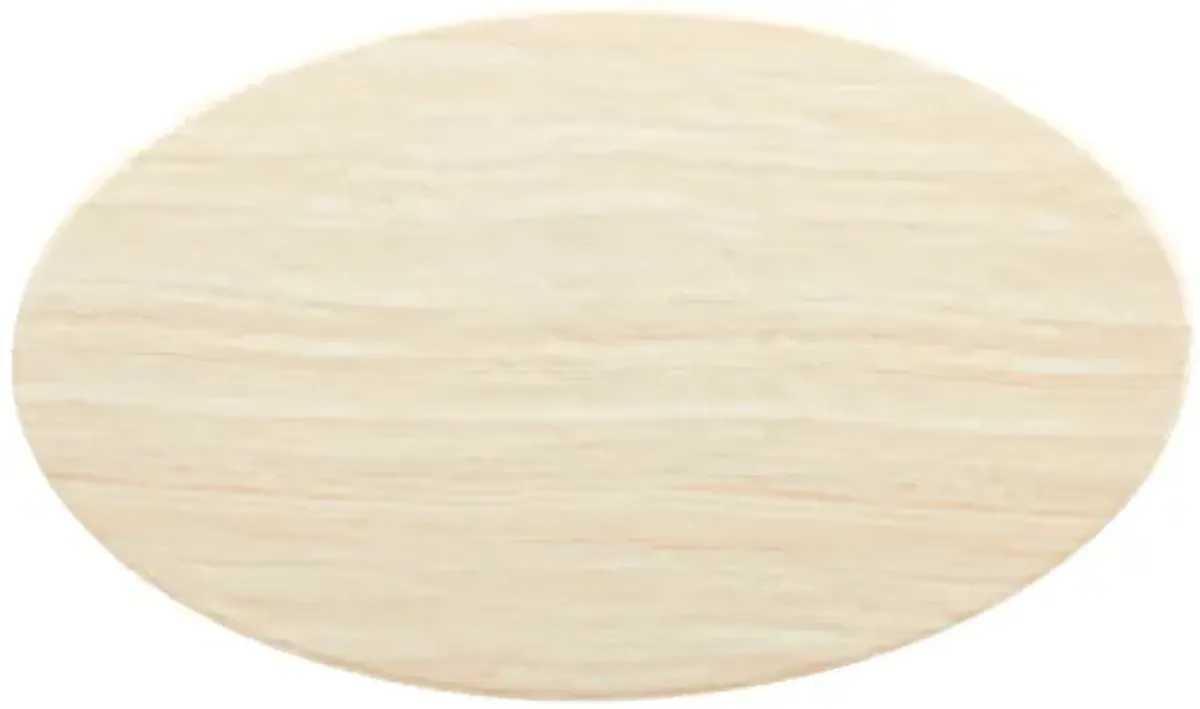 Lippa 60" Oval Faux Travertine Dining Table