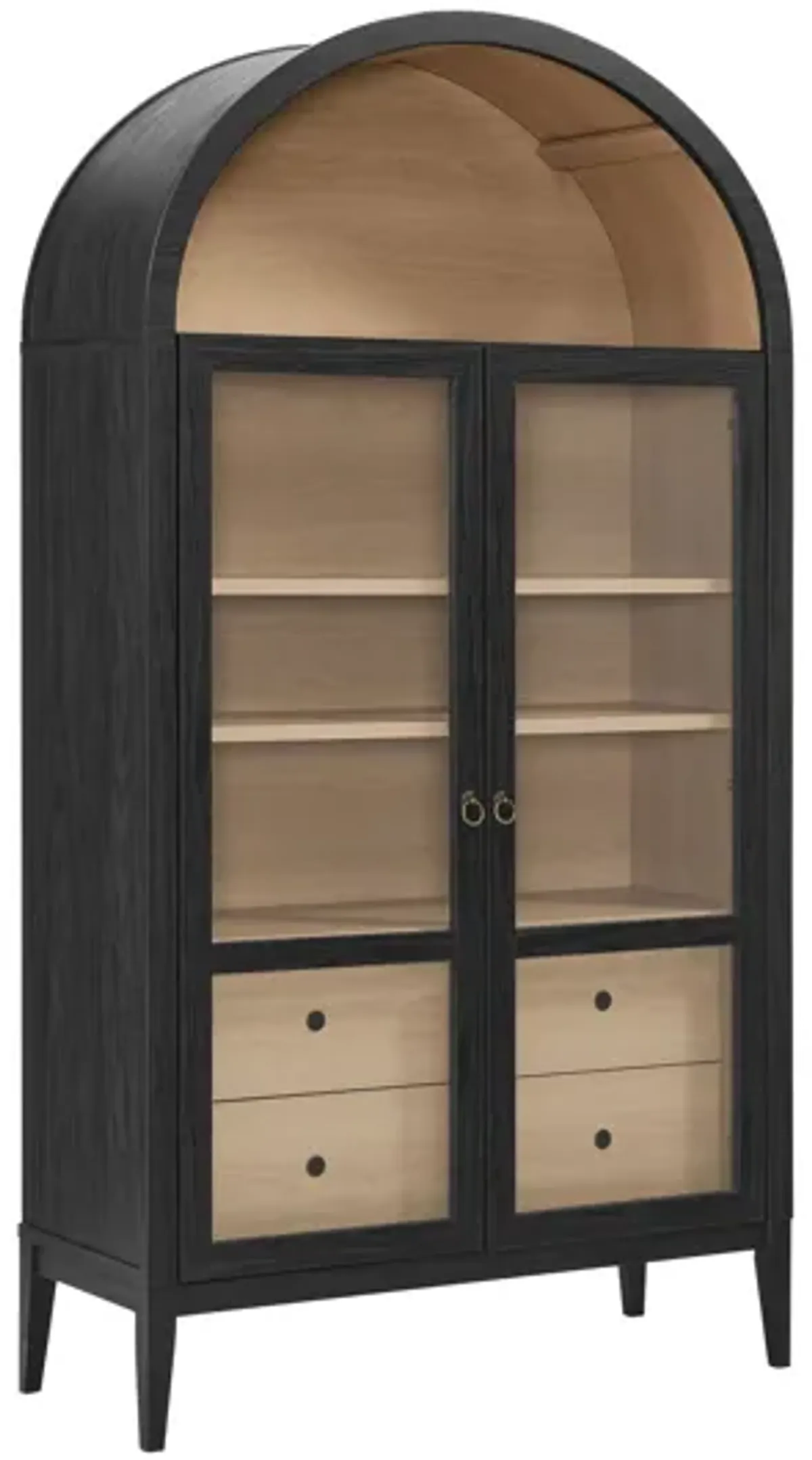 Nolan 74" Tall Wide Arched Storage Display Cabinet