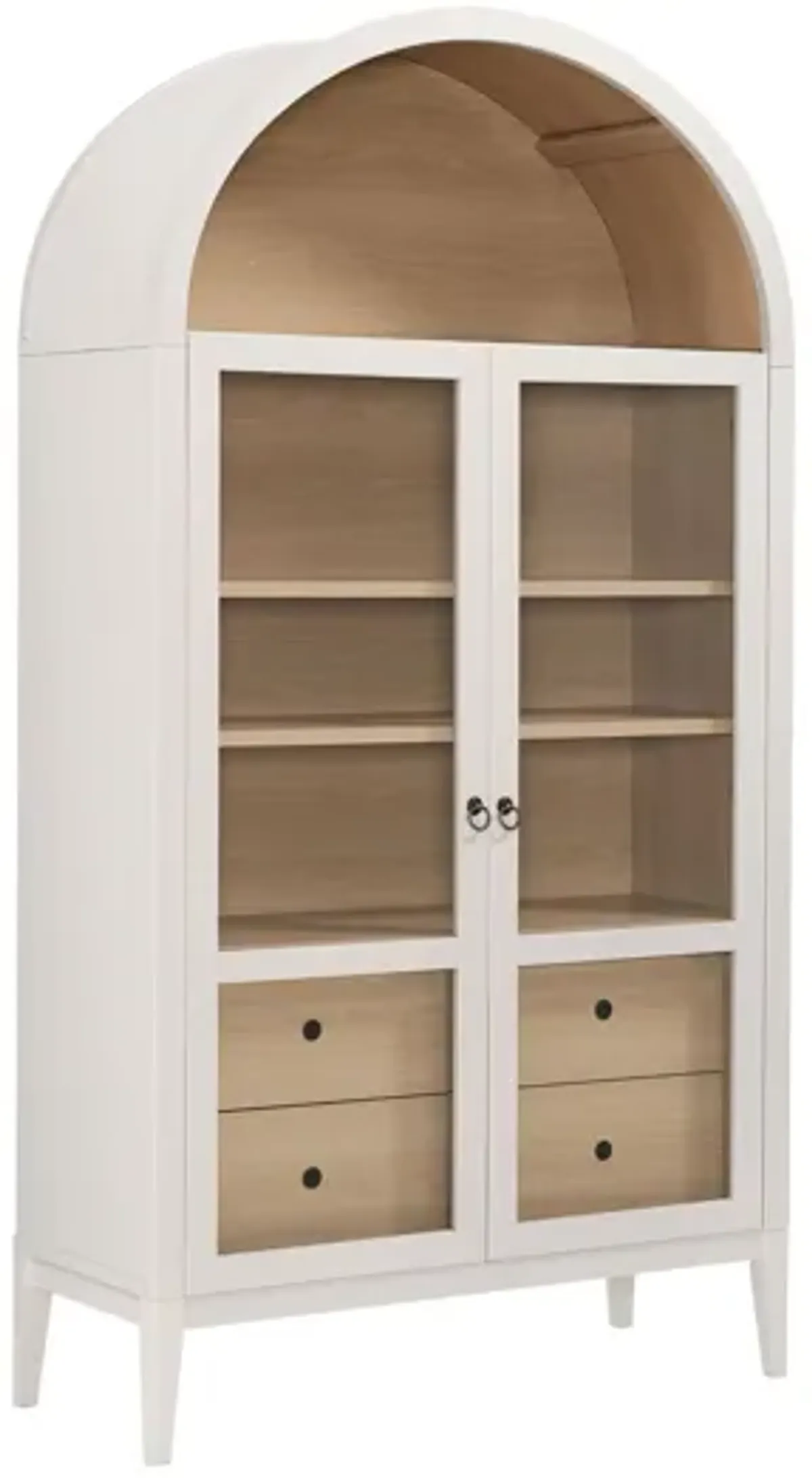 Nolan 74" Tall Wide Arched Storage Display Cabinet