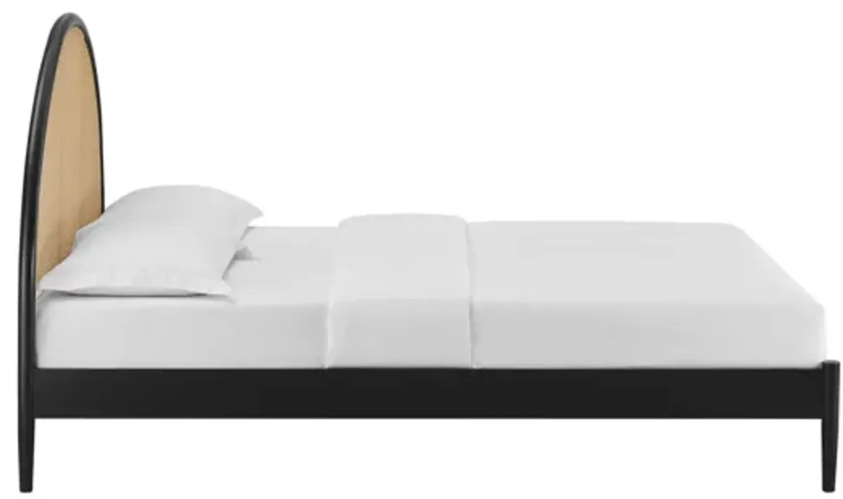 Odette Queen Arched Rattan Cane Platform Bed