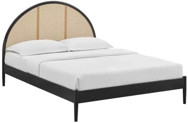 Odette Queen Arched Rattan Cane Platform Bed