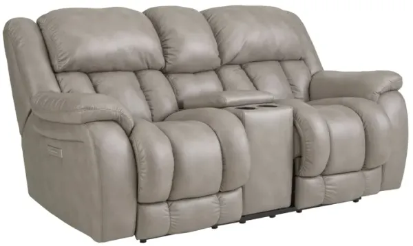 Weston Grey Triple Power Reclining Console Loveseat