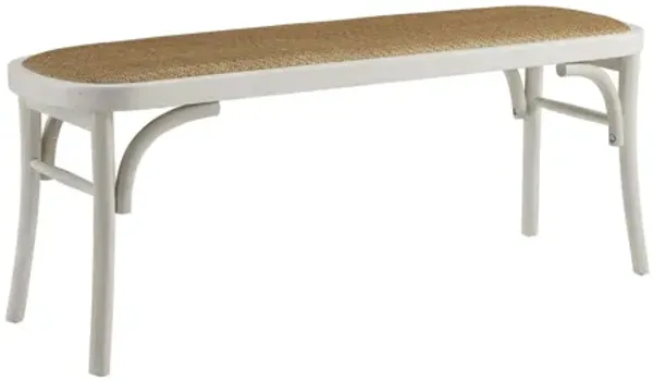 Hyde White Bentwood Bench