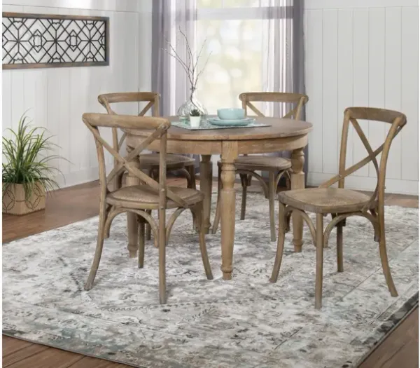 Shiraz 5Pc Set Round Table 4 Hyde Chairs