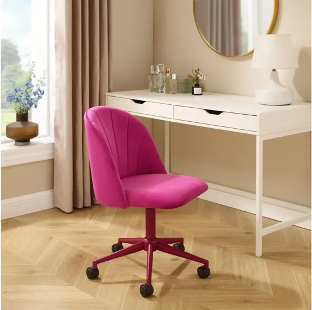 Abigail Hot Pink Desk Chair