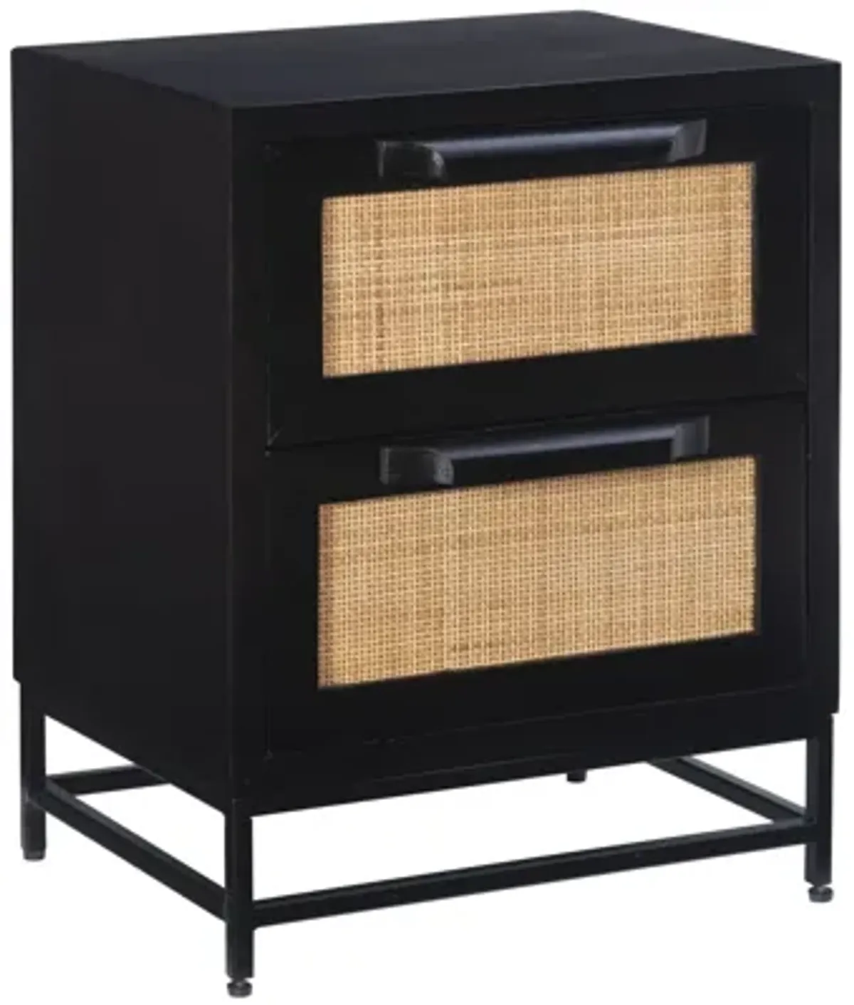 Raphael Black Cane Two Drawer Table