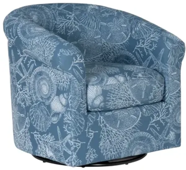 Adella Denim Swivel Club Chair