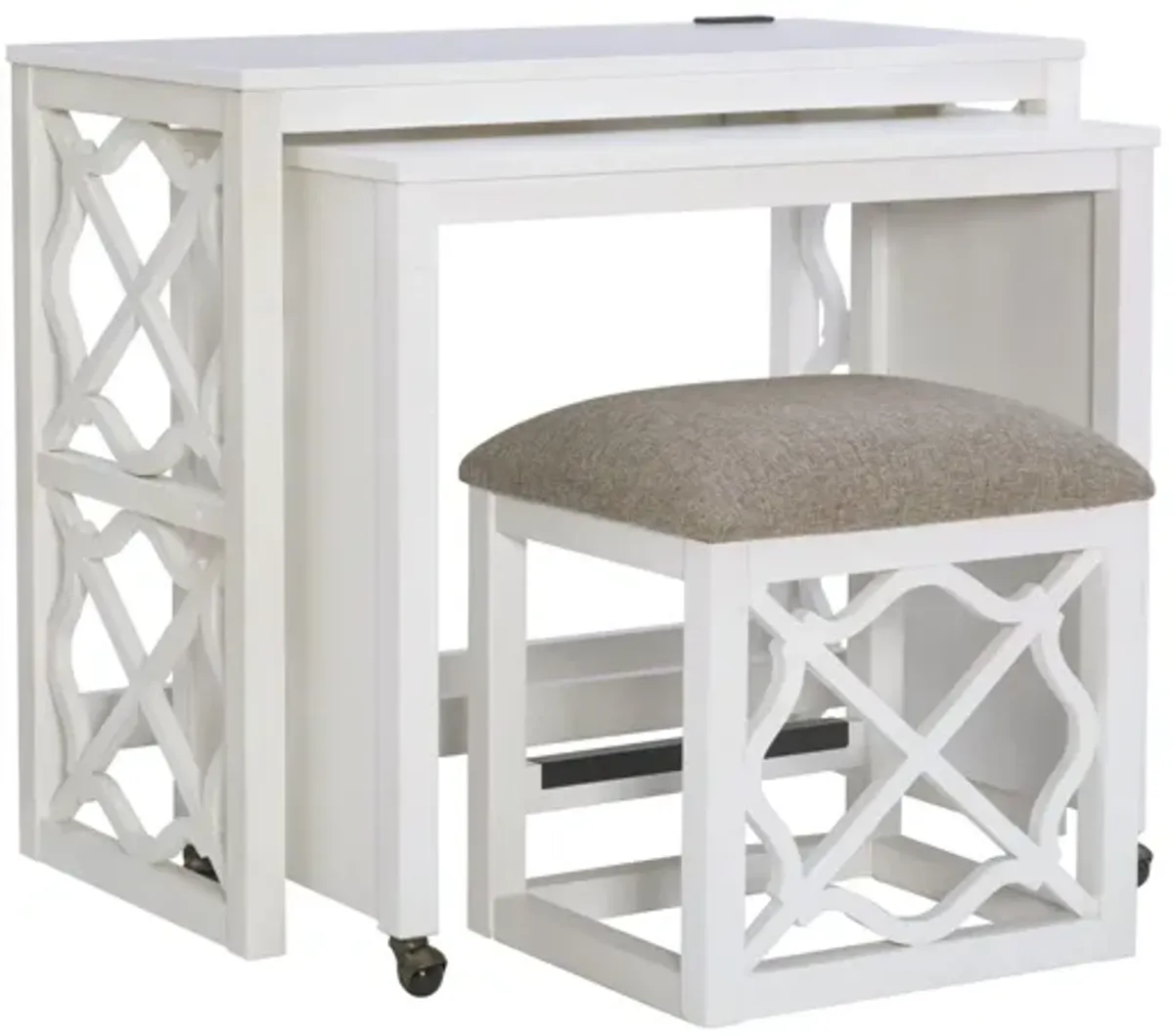 Emma White Nesting Rolling Desk