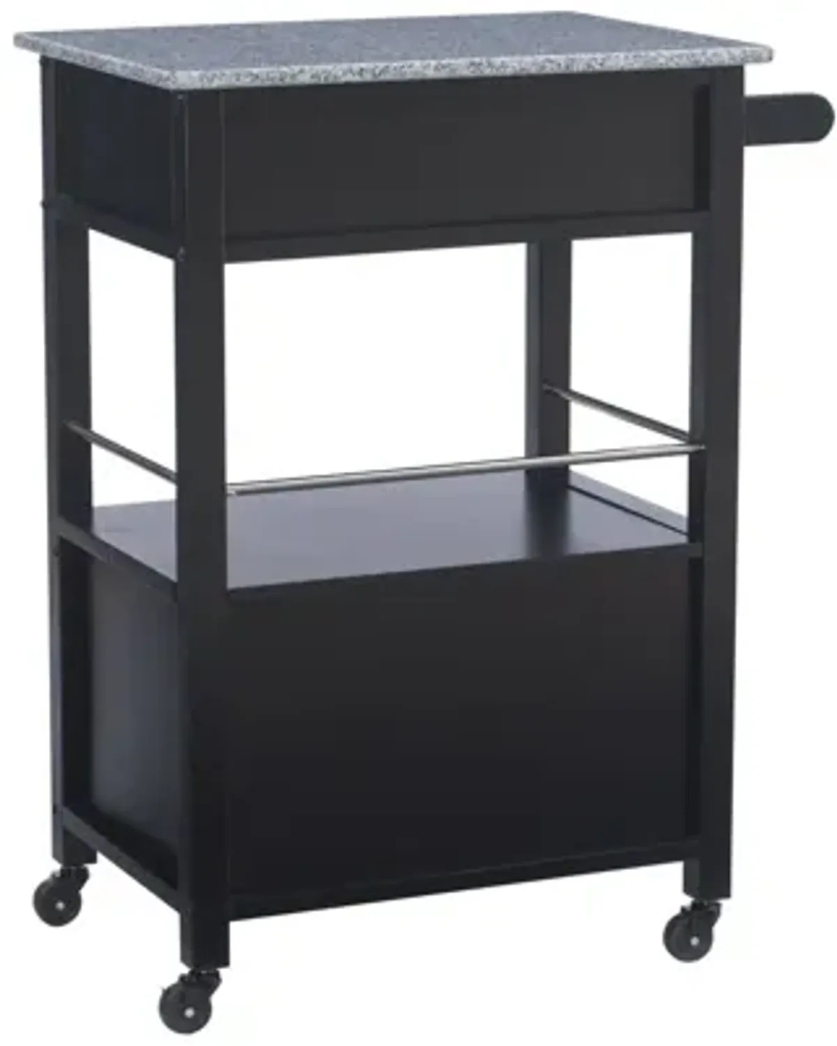 Mitchell Black Cart With Granite Top