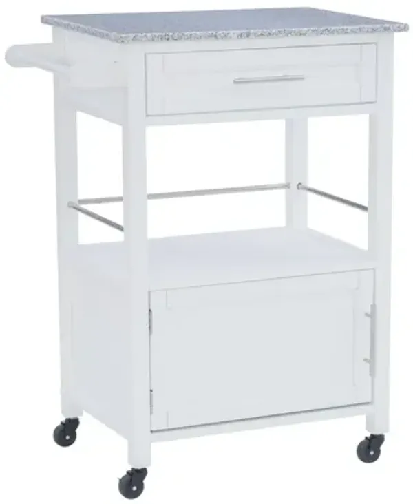 Mitchell White Cart With Granite Top