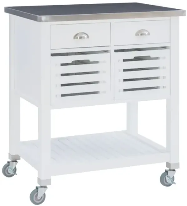 Robbin White Wood Kitchen Cart