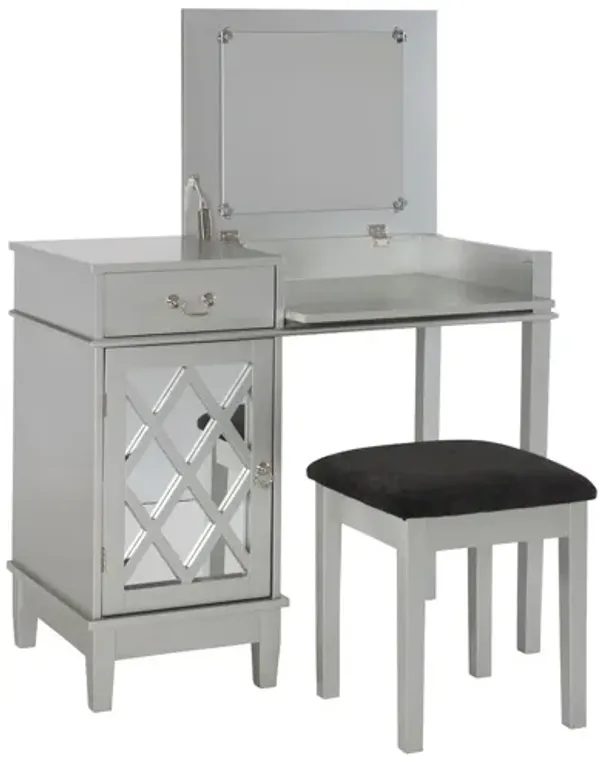 Lattice Silver Vanity Set