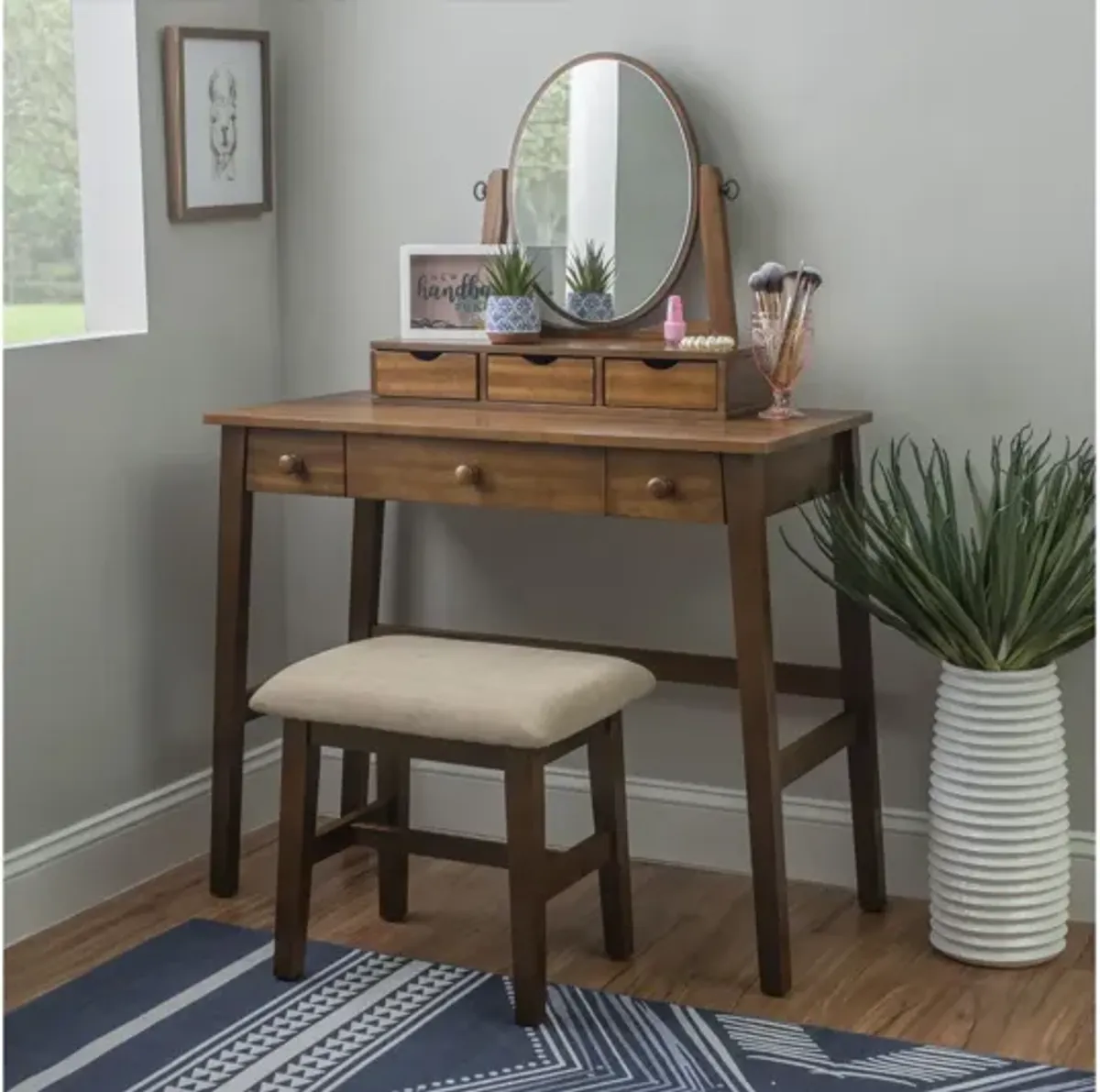 Emery Walnut Vanity Set