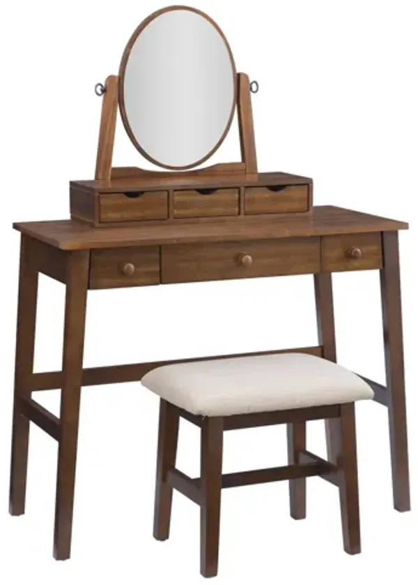 Emery Walnut Vanity Set