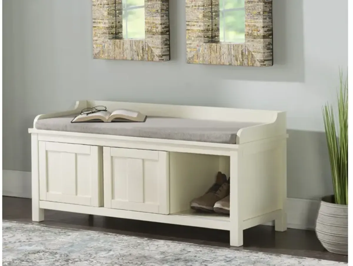 Shirley Antique White Storage Bench