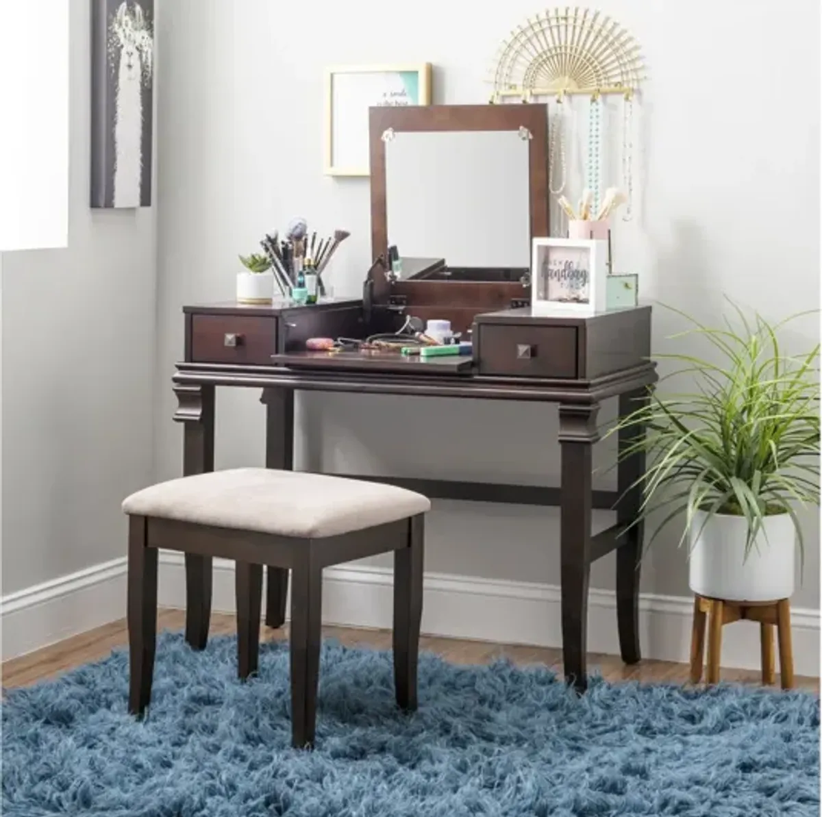 Angela Walnut Vanity Set