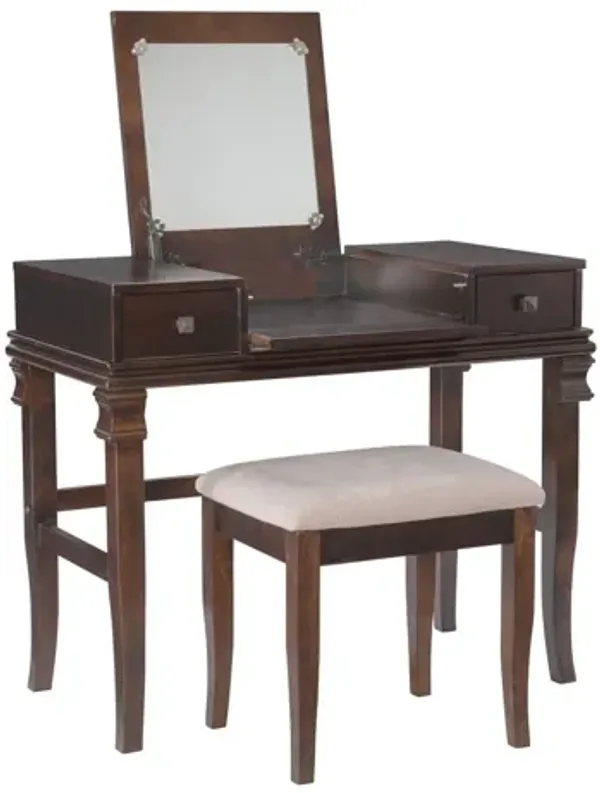 Angela Walnut Vanity Set