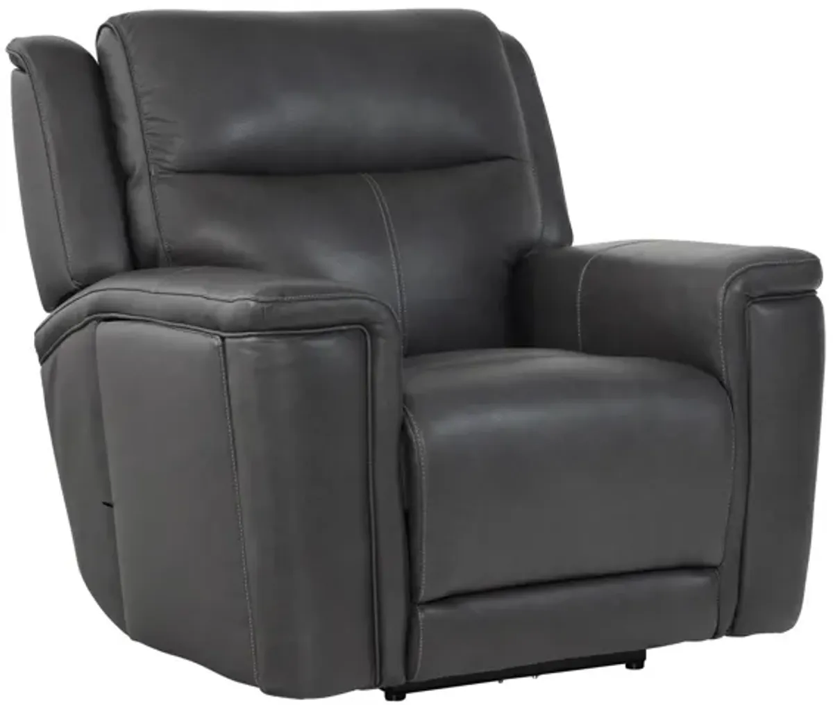 Sonic Grey Leather Audio Dual Power Recliner