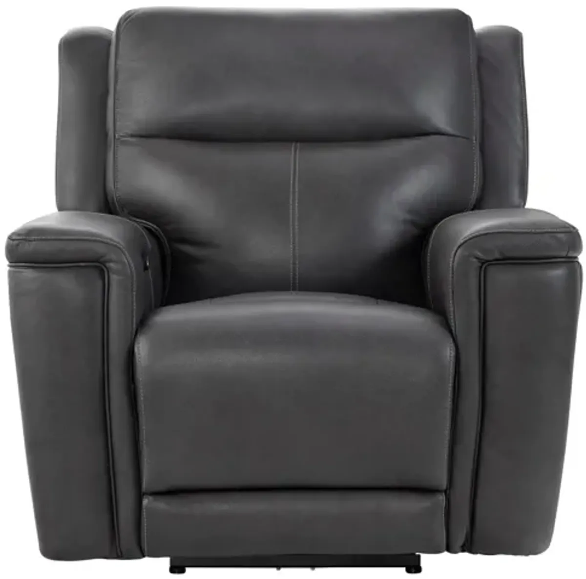 Sonic Grey Leather Audio Dual Power Recliner