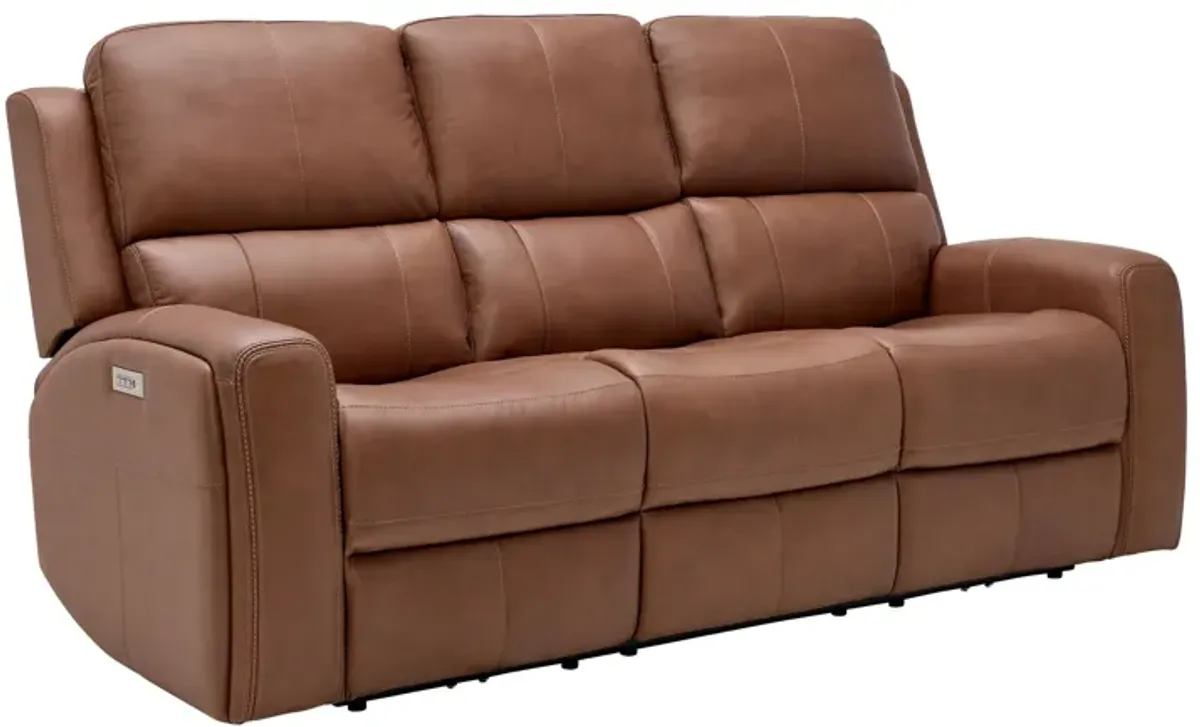 Linton Caramel Triple Power Reclining Sofa