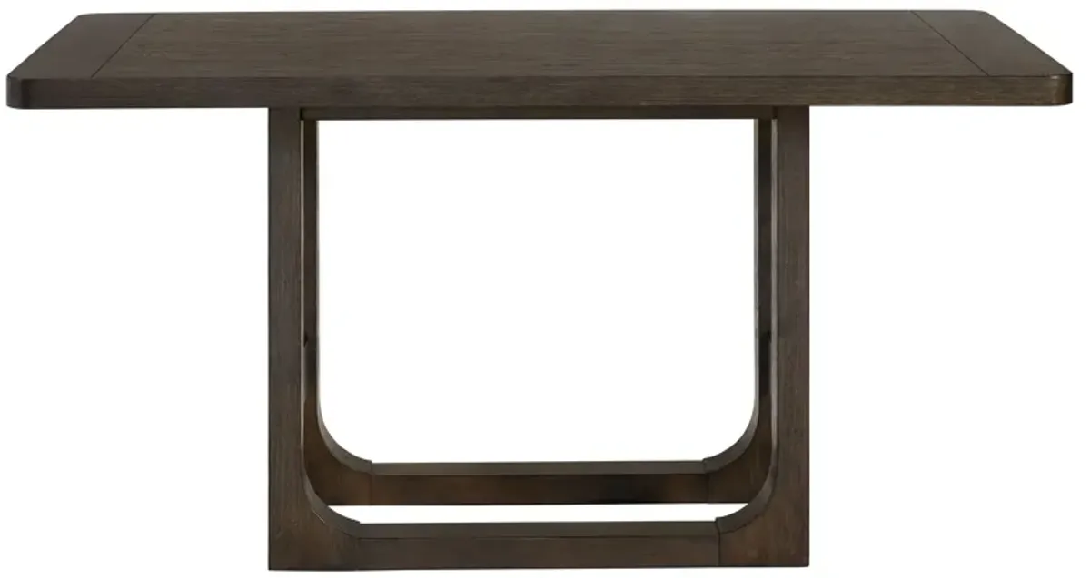 Hadley Brown Counter Table + 4 Counter Chairs + Bench