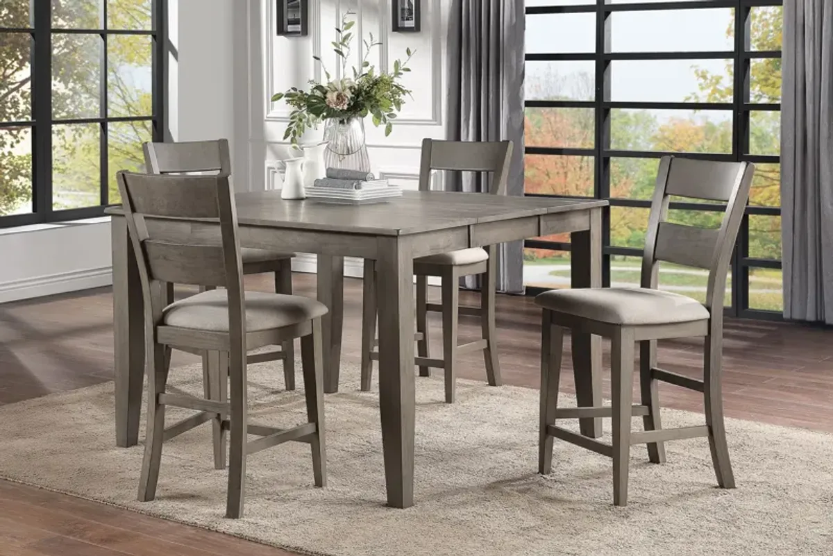 Mango Grey Extendable Counter Table + 4 Stools