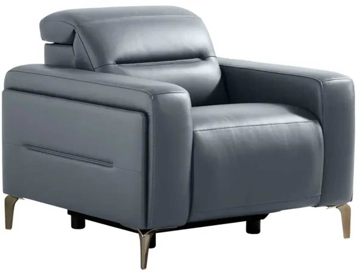 Amalfi Blue Dual Power Recliner