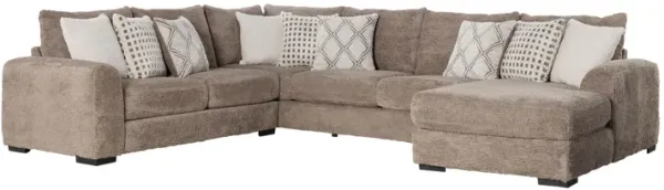 Haven Cocoa 3-Piece Sectional with Right Arm Facing Chaise