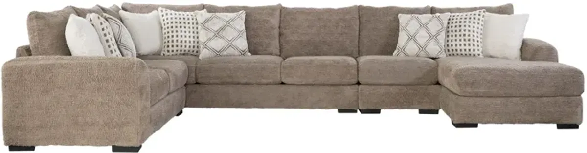 Haven Cocoa 4-Piece Sectional with Right-Arm Facing Chaise