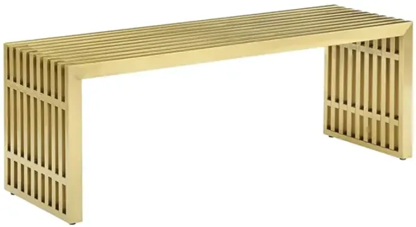 Gridiron Medium Stainless Steel Bench by Modway