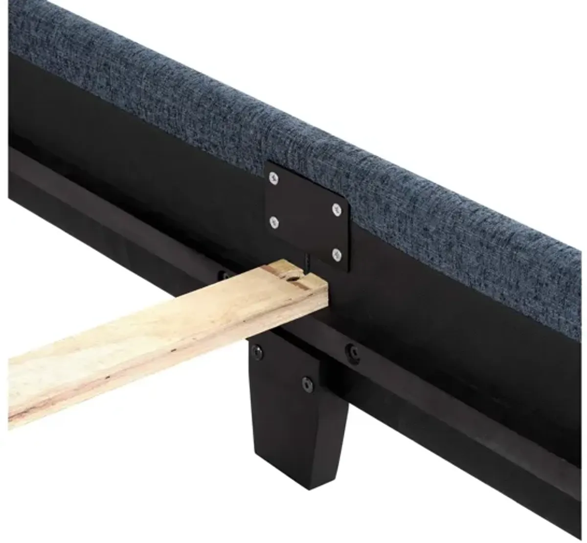 Bridger Upholstered Squares Panel Bed Navy