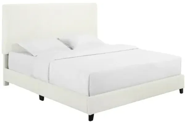 Bridger Upholstered Panel Bed White