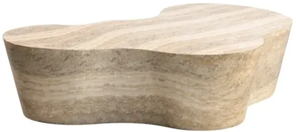 Slab Faux Travertine Coffee Table