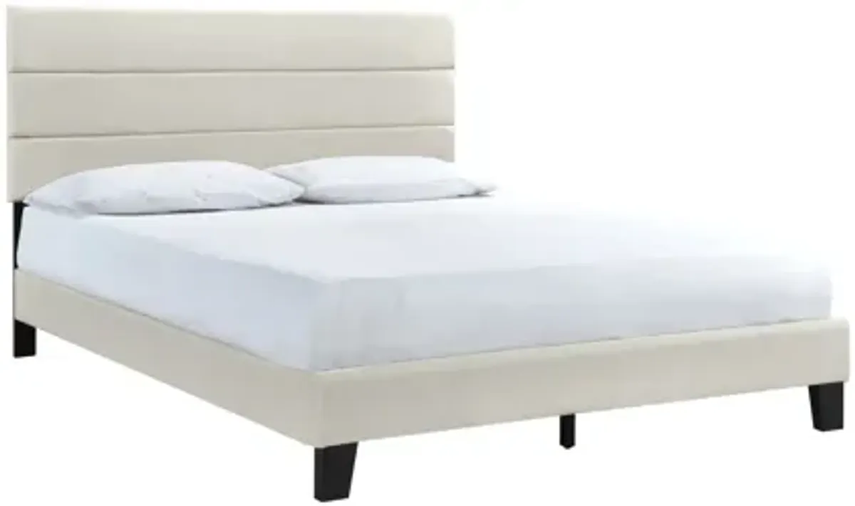 Rhea Beige Queen Platform Bed