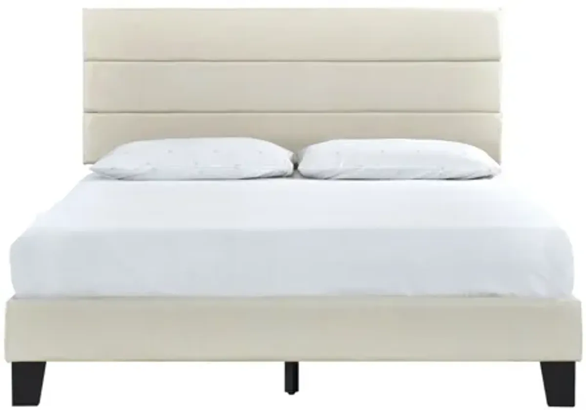Rhea Beige King Platform Bed
