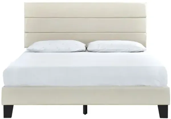 Rhea Beige King Platform Bed