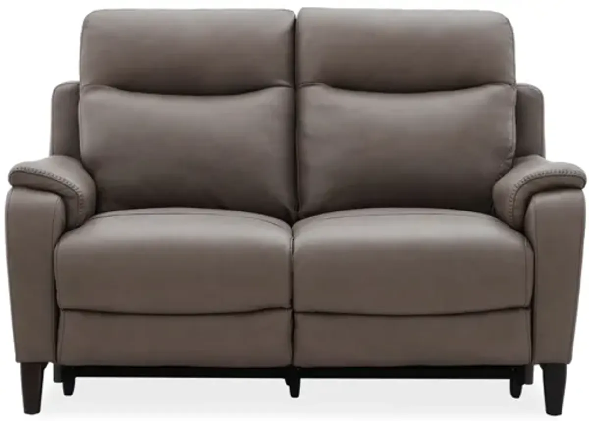 Marco Sable Dual Power Leather Reclining Loveseat