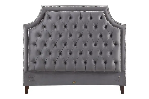 Josie King Grey Upholstered Bed
