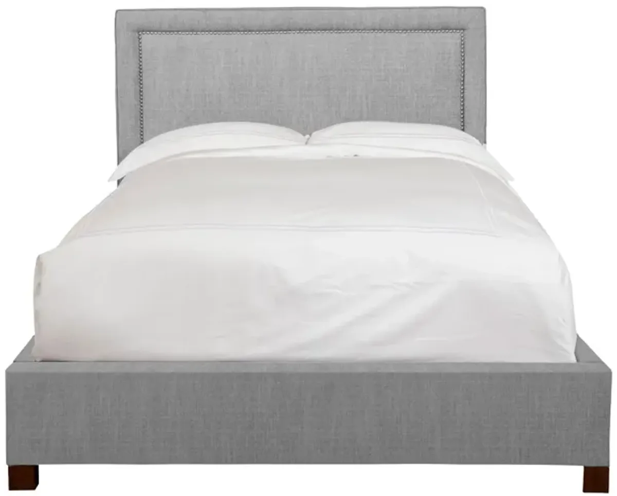 Olivia Queen Grey Upholstered Bed