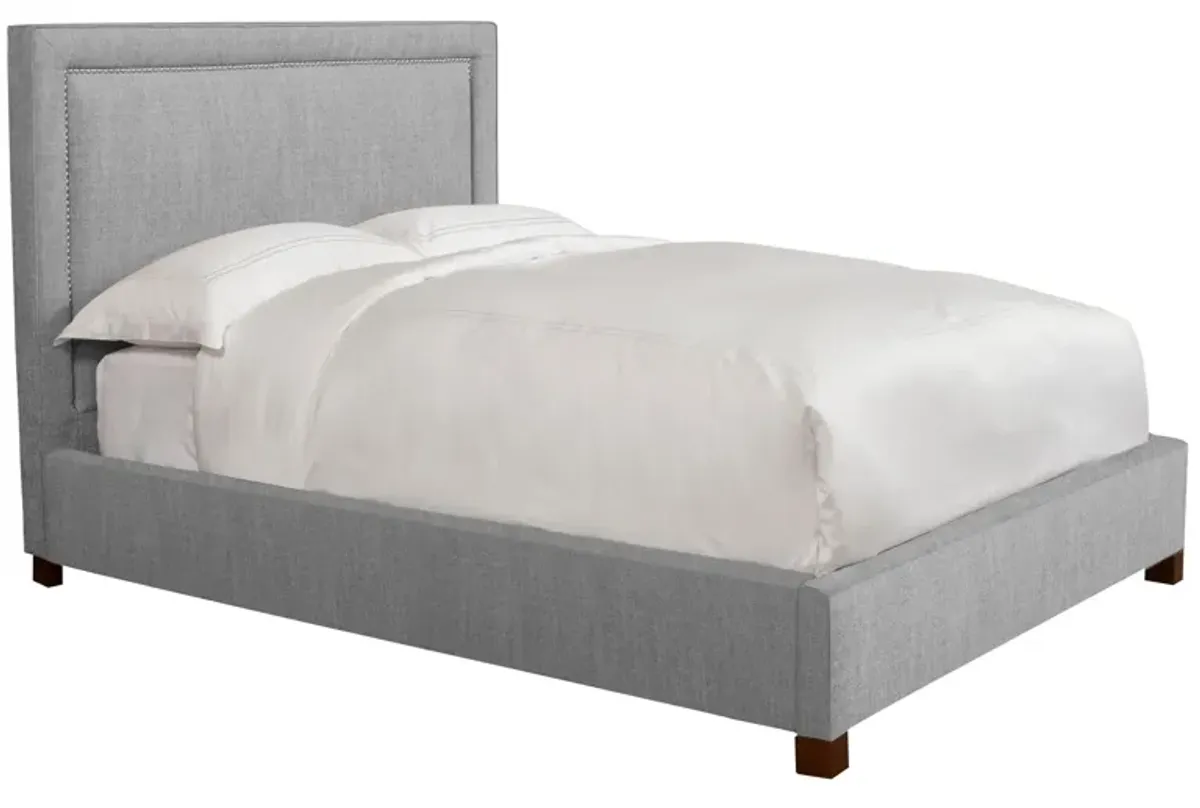 Olivia Queen Grey Upholstered Bed