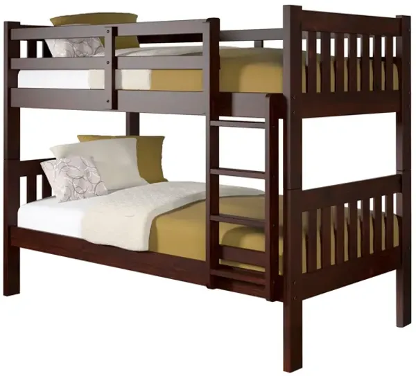 Palmer Brown Twin/Twin Bunk Bed