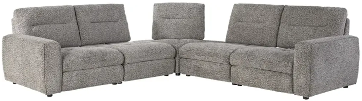 Polo Grey Power Reclining 5-Piece Sectional