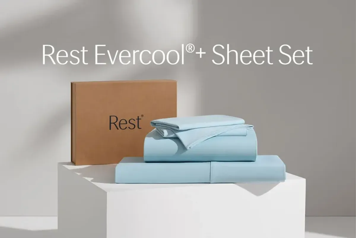 Rest Evercool® Aqua Blue Queen Cooling Sheets and Comforter Collection