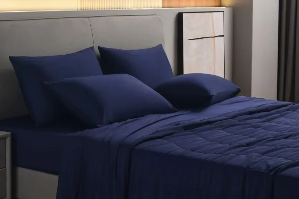 Rest Evercool® Midnight Blue Queen Cooling Sheets and Comforter Collection