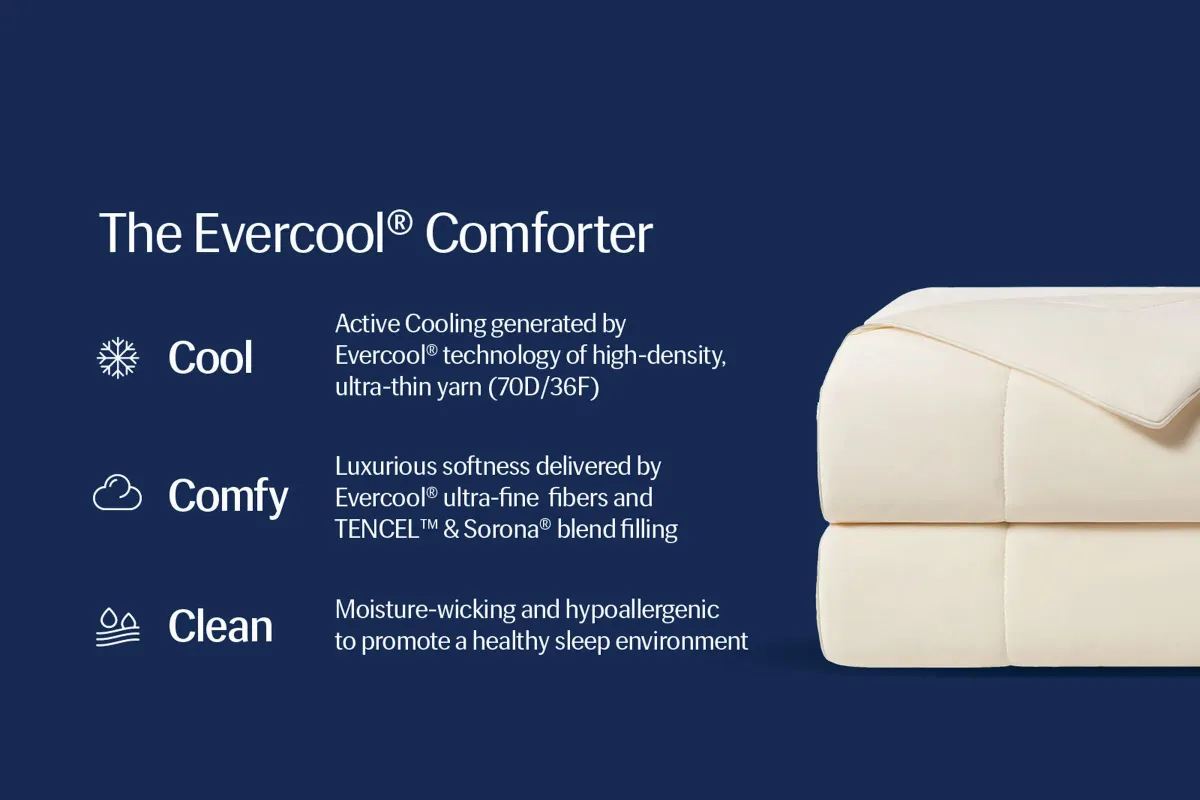Rest Evercool® Snow Ivory California King Cooling Sheets and Comforter Collection