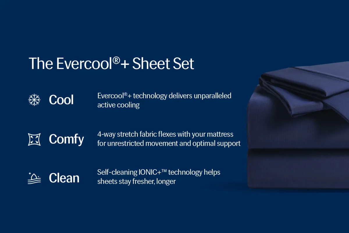 Rest Evercool®+ Midnight Blue Full Cooling Sheet Set