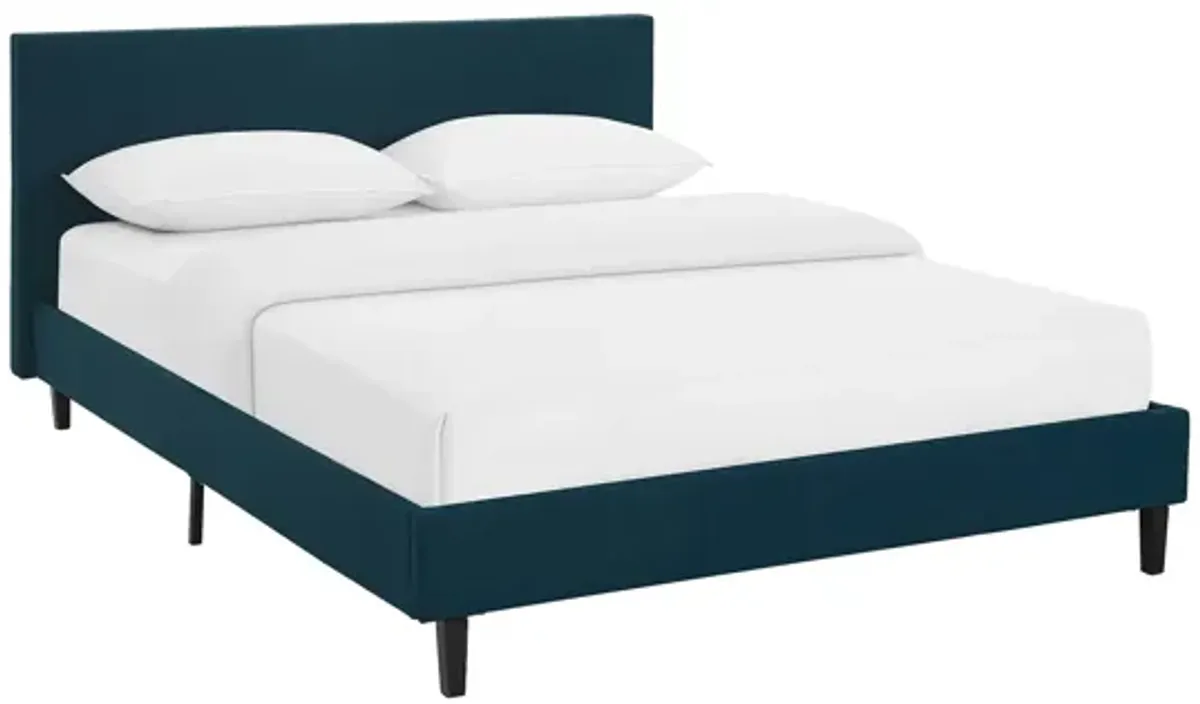 Anya Fabric Full Bed in Azure