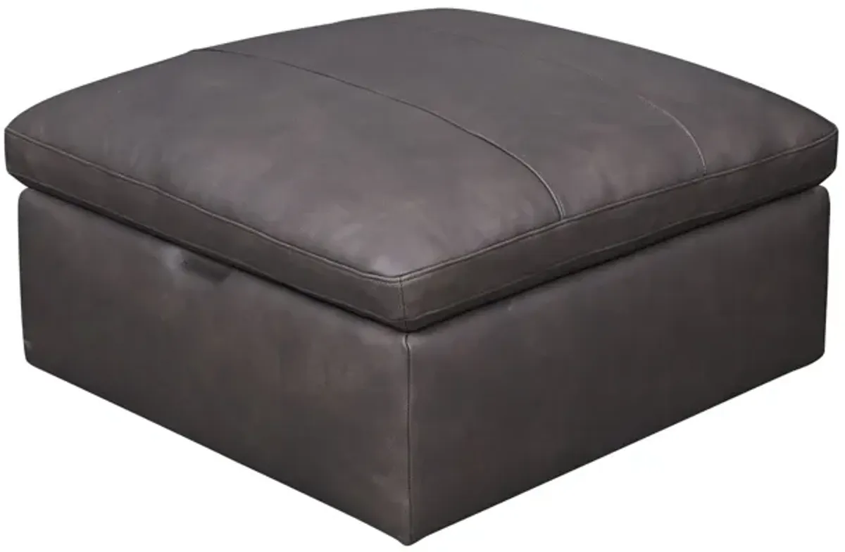Lance Leather Storage Ottoman with Casters