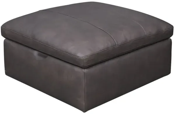 Lance Leather Storage Ottoman with Casters